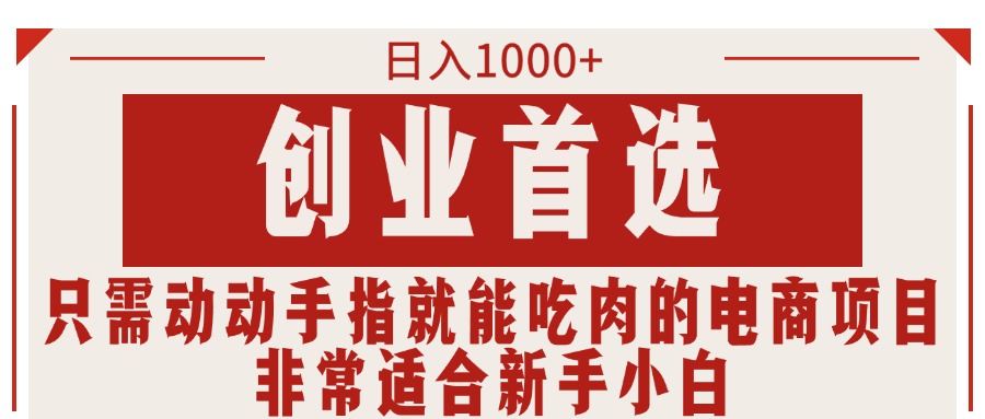 （11488期）只要动动手就可吃肉的电商项目，日入1000 ，自主创业优选，特别适合新手入门-点石成金