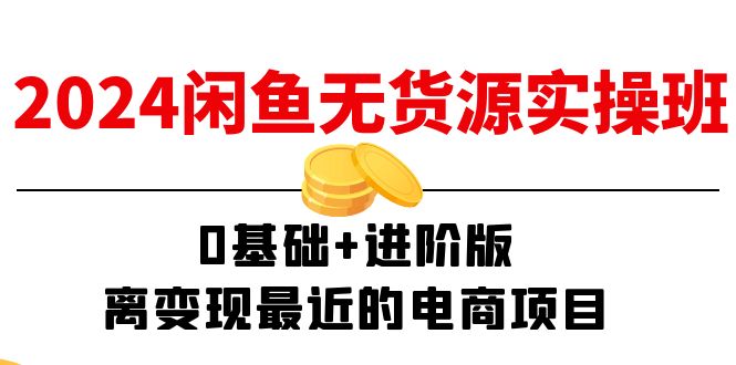 2024闲鱼平台无货源电商实际操作班：0基本 升级版，离转现近期的电商项目（15节）-点石成金