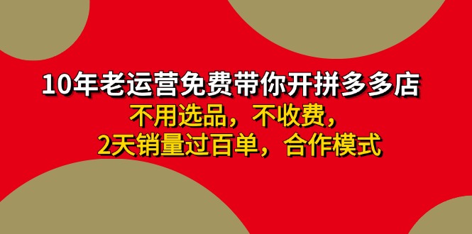 （11576期）拼多多-合作开店日入4000+两天销量过百单，无学费、老运营教操作、小白…-点石成金