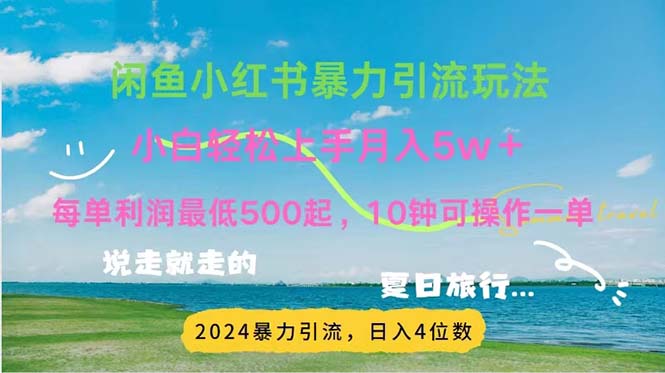 （11650期）2024暑期挣钱的项目小红书的闲鱼暴力行为引流方法，简易没脑子实际操作，每单利润500 ，…-点石成金