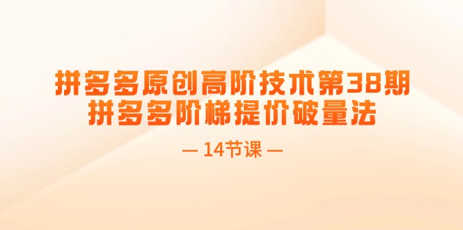 拼多多平台原创设计高级技术性第38期，拼多多平台台阶涨价破量法（14堂课）-点石成金