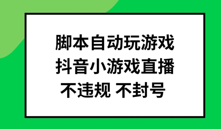 脚本制作全自动打游戏，抖音小游戏直播间，不违规防封号可大批量做【揭密】-点石成金