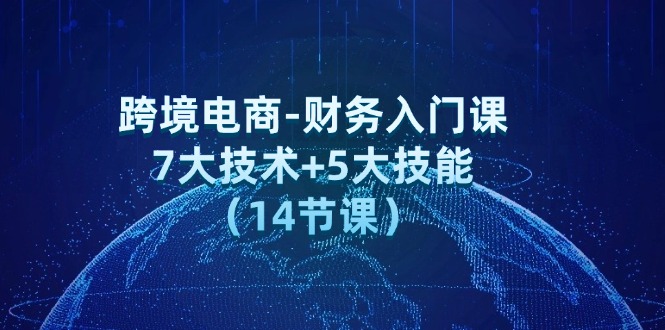 （12047期）跨境电子商务-会计新手入门课：7大工艺 5大技术（14堂课）-点石成金