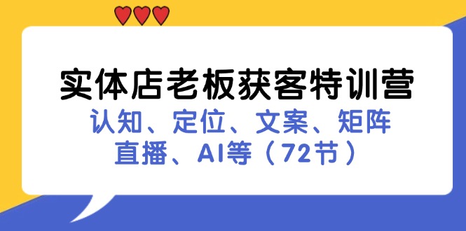 实体店老板拓客夏令营：认知能力、精准定位、创意文案、引流矩阵、直播间、AI等（73节）-点石成金