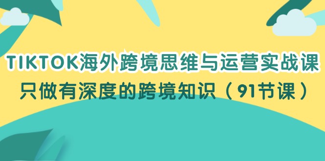 TIKTOK国外跨境电商逻辑思维和运营实战演练课，就做有内涵的跨境电商专业知识（91堂课）-点石成金