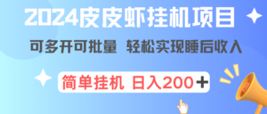 最新正规皮皮虾挂机项目，单号日入200+ 可多开可批量，简单挂机操作，轻松实现睡后收益-点石成金