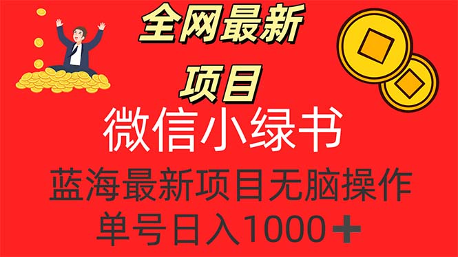 （12163期）全网最新项目，微信小绿书，做第一批吃肉的人，一天十几分钟，无脑单号…-点石成金