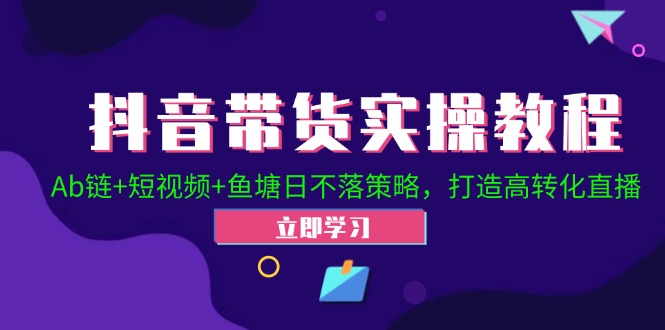 （12543期）抖音带货实操教程！Ab链+短视频+鱼塘日不落策略，打造高转化直播-点石成金