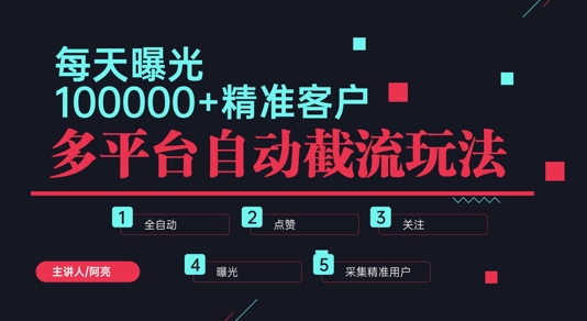 小红书抖音视频号最新截流获客系统，全自动引流精准客户【日曝光10000+】基本上适配所有行业-点石成金