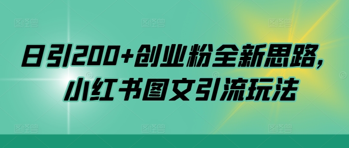 日引200 自主创业粉全新升级构思，小红书的图文并茂引流方法游戏玩法【揭密】-点石成金