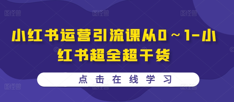 小红书运营引流课从0～1-小红书的丰富超干货知识-点石成金